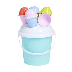 Seau de plage garni Ice cream Funky 11 pièces bleu ou rose