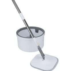 Seau essoreur 7L eau sale/propre avec balai rotatif 120cm et 2 recharges microfibre < Gifi Discount
