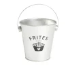 Seau à frites avec anse étain et inox gris Ø10,5xH7,5cm