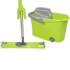 Seau Wash Easy à roulettes Paul Masquin vert et gris