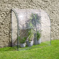 Serre murale PVC transparent et métal 100x200xH215cm