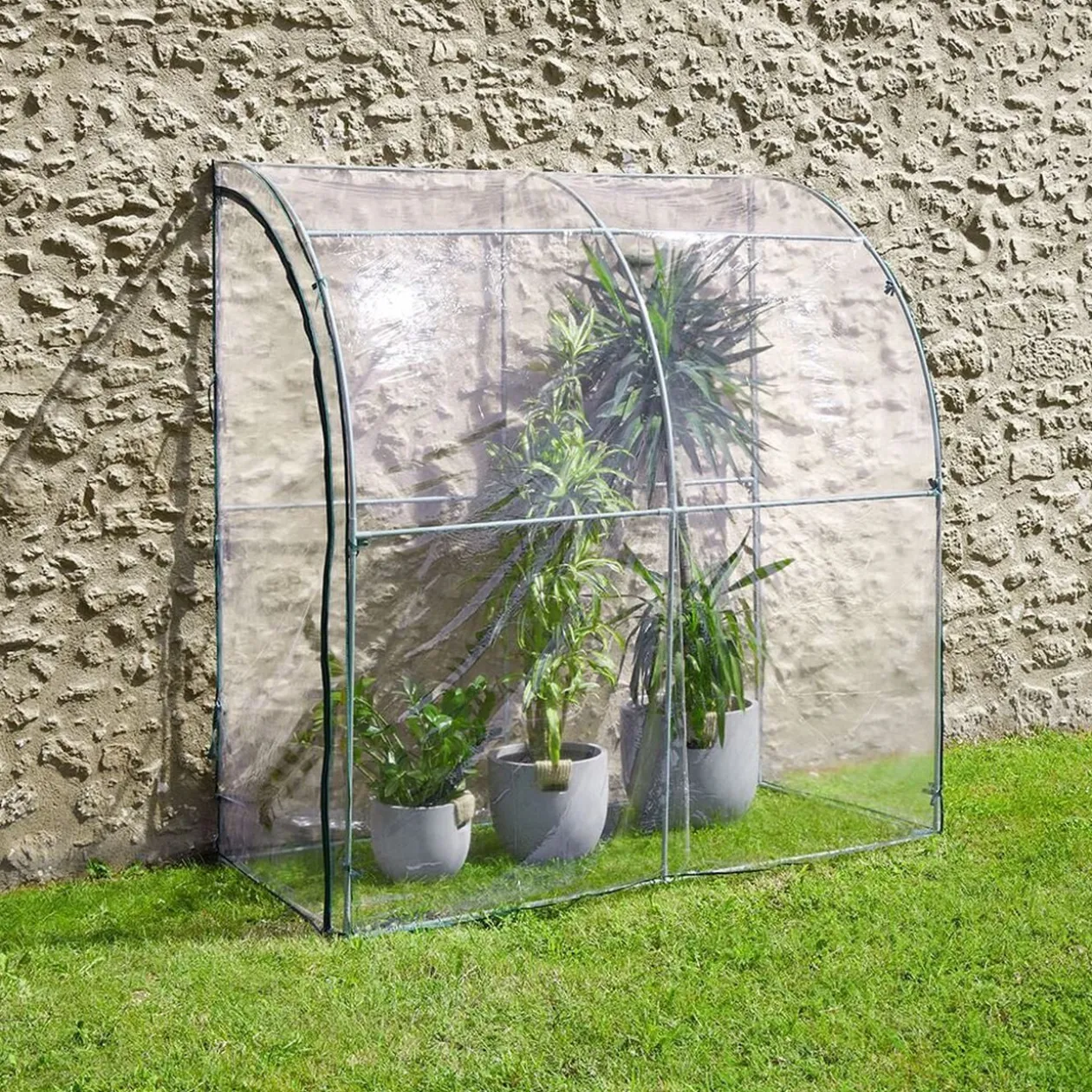 Serre murale PVC transparent et métal 100x200xH215cm