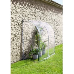 Serre murale PVC transparent et métal 100x200xH215cm