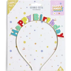 Serre-tête anniversaire Happy Birthday thème candy