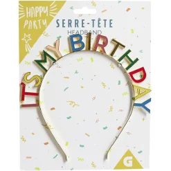 Serre-tête anniversaire It's my birthday doré ou multicolore < Gifi Best