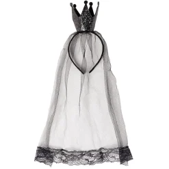 Serre-tête Halloween couronne et voile noir < Gifi
