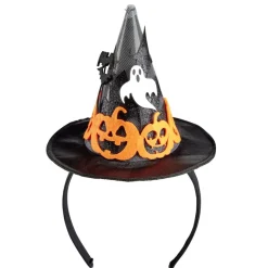 Serre-tête Halloween lumineux LED chapeau avec citrouilles et fantôme H23cm < Gifi Best