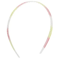Serre-tête x2 plastique coloré translucide 1 bleu et 1 multicolore