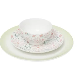 Service de vaisselle 12 pièces Melody porcelaine motif fleuri
