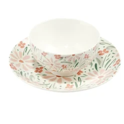 Service de vaisselle 12 pièces Melody porcelaine motif fleuri