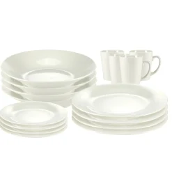 Service à vaisselle en porcelaine blanche 4 personnes (16 pièces) < Gifi Hot