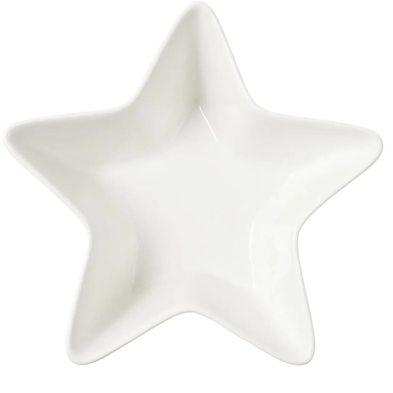 Service à vaisselle forme lune et étoile 9 pièces céramique blanche
