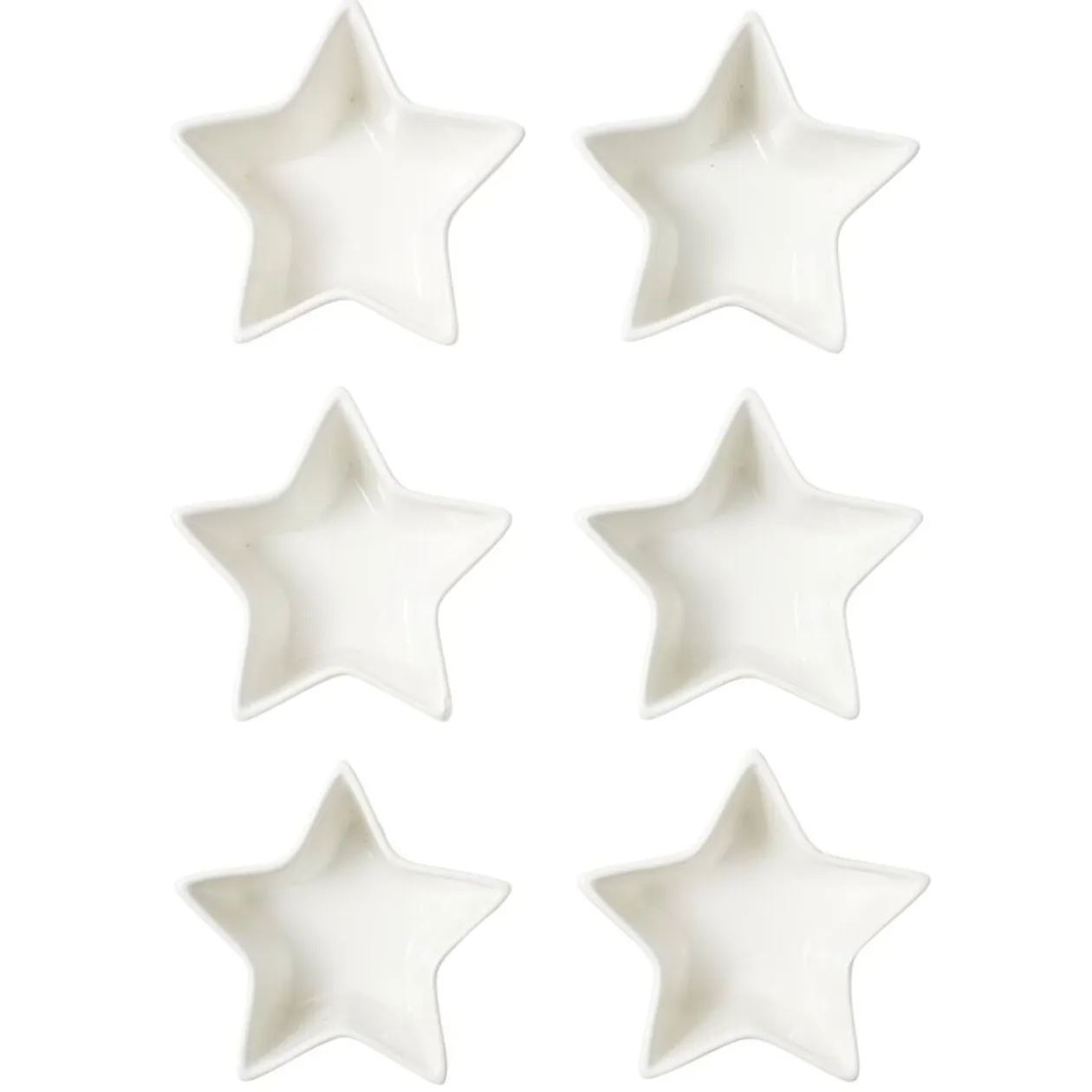 Service à vaisselle forme lune et étoile 9 pièces céramique blanche