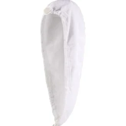 Serviette à cheveux ultra absorbante 100% coton blanc