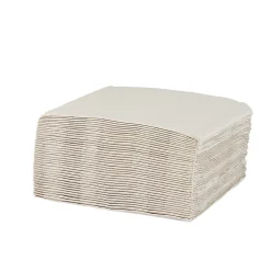 Serviette cocktail carrée blanc lin 2 plis en papier x40