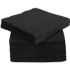 Serviette cocktail carrée noire Tex Touch 2 plis en papier x40