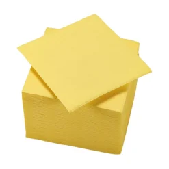 Serviette cocktail jetable 2 plis jaune canari x40