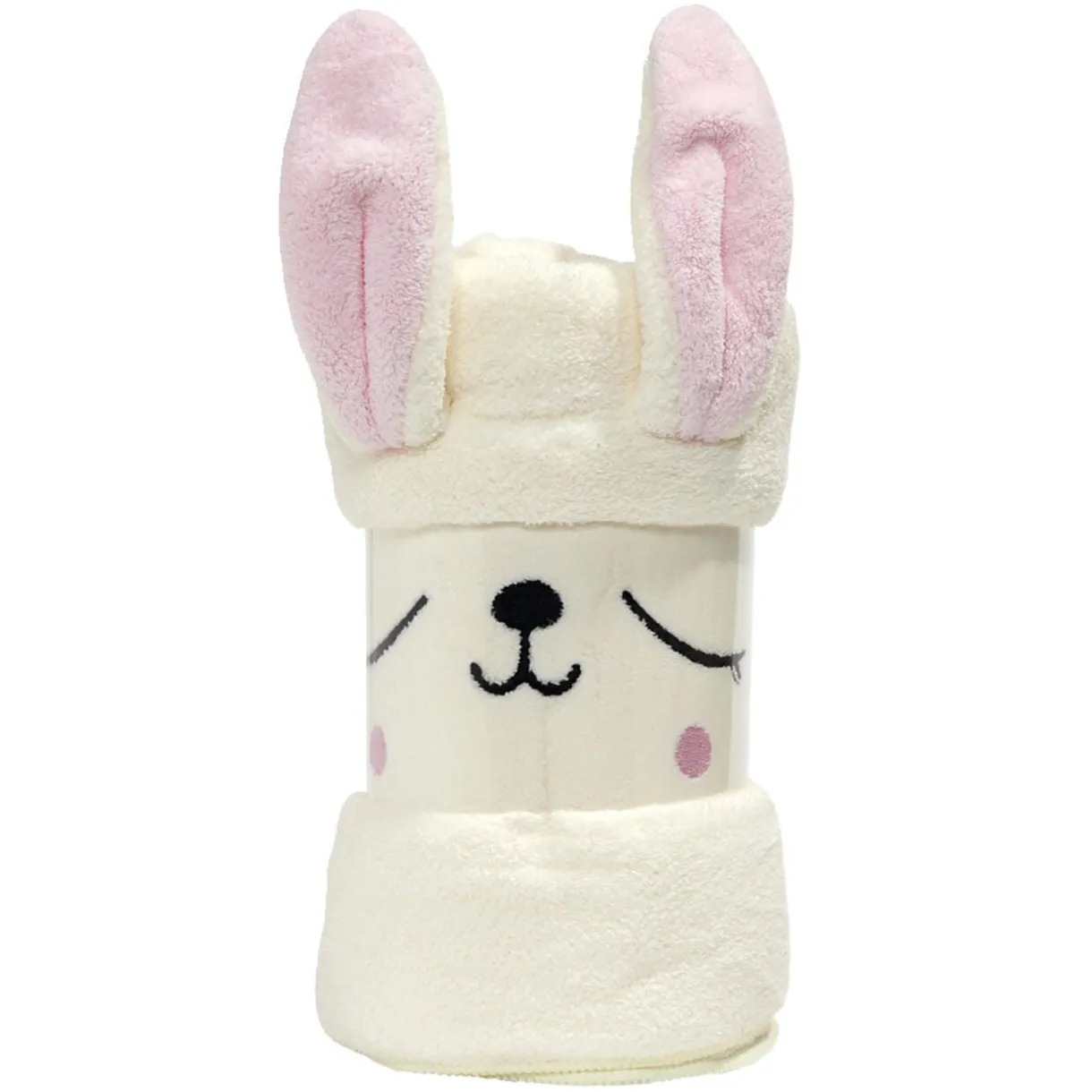 Serviette de bain enfant lapin beige et rose 70x140cm < Gifi