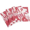 Serviette de table Halloween main ensanglantée HELP rouge et blanche x20