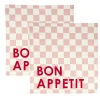 Serviette de table x2 coton vichy rose "bon appétit" 45x45cm < Gifi Discount