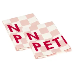 Serviette de table x2 coton vichy rose "bon appétit" 45x45cm < Gifi Discount
