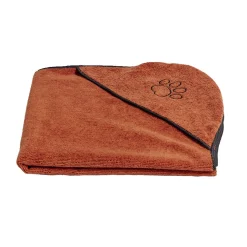Serviette de toilette animaux 70x140cm microfibre rouge