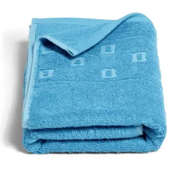 Serviette de toilette 50x100cm coton et polyester bleu