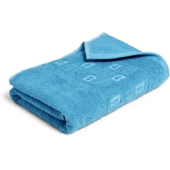 Serviette de toilette 50x100cm coton et polyester bleu