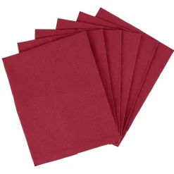 Serviette en coton uni Rouge x6
