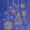 Serviette en papier bleu motif doré x20
