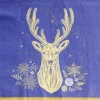 Serviette en papier bleu motif cerf doré x20 < Gifi Sale