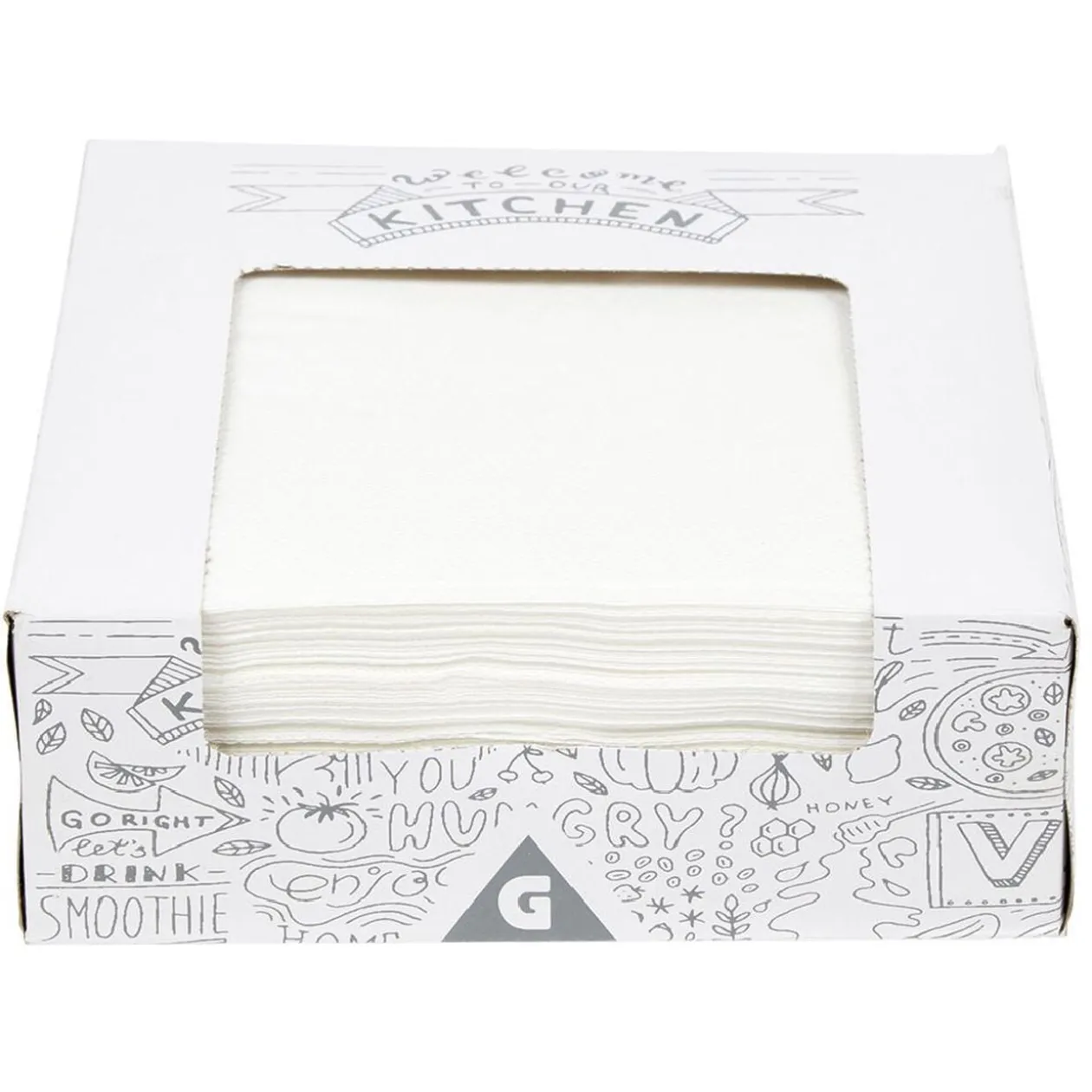 Serviette en papier carrée blanche x100 avec distributeur