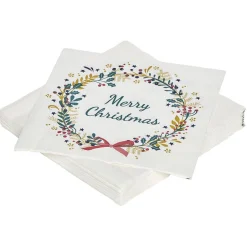 Serviette en papier motif Couronne de Noël x20 < Gifi Sale