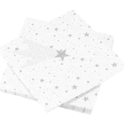 Serviette en papier motif étoile et flocon argenté x 20 < Gifi Online