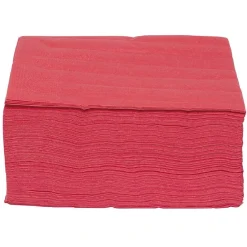 Serviette en papier ouate rouge 2 plis 33x33cm x100