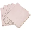 Serviette en papier rose et bord doré x 16