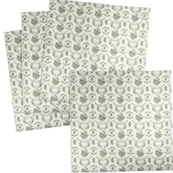 Serviette en tissu X4 pcs imprimé toile de Jouy L45X45 cm vert < Gifi New