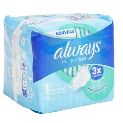 Serviette hygiénique x14 avec ailettes Always ultra normal < Gifi