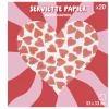 Serviette papier carrée motifs coeurs rouges 33x33cm < Gifi