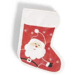 Serviette papier forme botte Noël rouge et blanc x20 < Gifi Discount