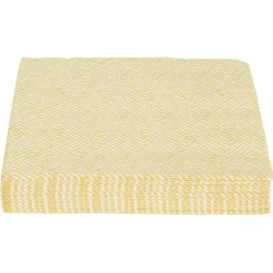 Serviette papier motif géométrique blanc et jaune 33x33cm 3 plis x20