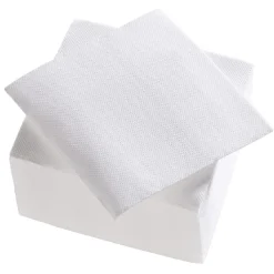 Serviettes cocktail carrée 2 plis Tex Touch blanche x50