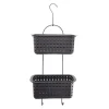 Serviteur de douche à suspendre 2 paniers plastique noir 29,5x14xH70cm < Gifi Outlet