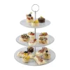 Serviteur en verre à motif gravé à 3 étages Ø18xØ23xØ25cm < Gifi New