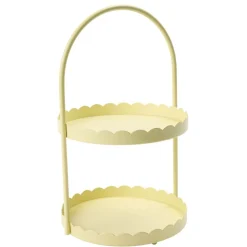 Serviteur salle de bain rond à poser 2 niveaux bord festoné métal Ø20xH34,5cm (3 modèles) < Gifi Hot