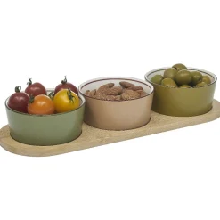 Set apéritif coupelle porcelaine x3 et support bambou < Gifi Clearance