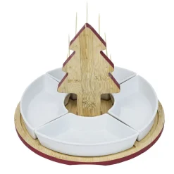 Set apéritif plateau bambou sapin Noël et coupelle x4 < Gifi Outlet