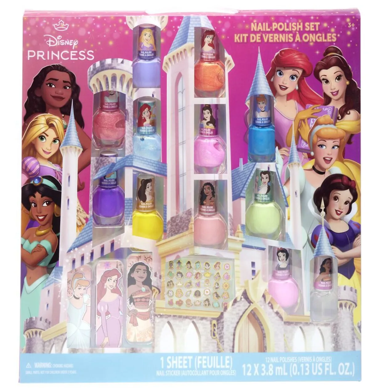 Set beauté enfant vernis nail art et 16 accessoires licences 29,5x29,5cm