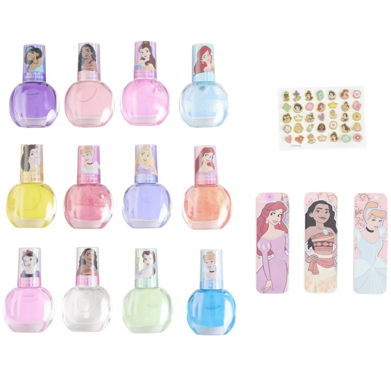 Set beauté enfant vernis nail art et 16 accessoires licences 29,5x29,5cm
