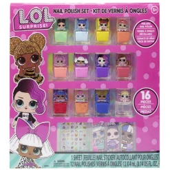 Set beauté enfant vernis nail art et 16 accessoires licences 29,5x29,5cm
